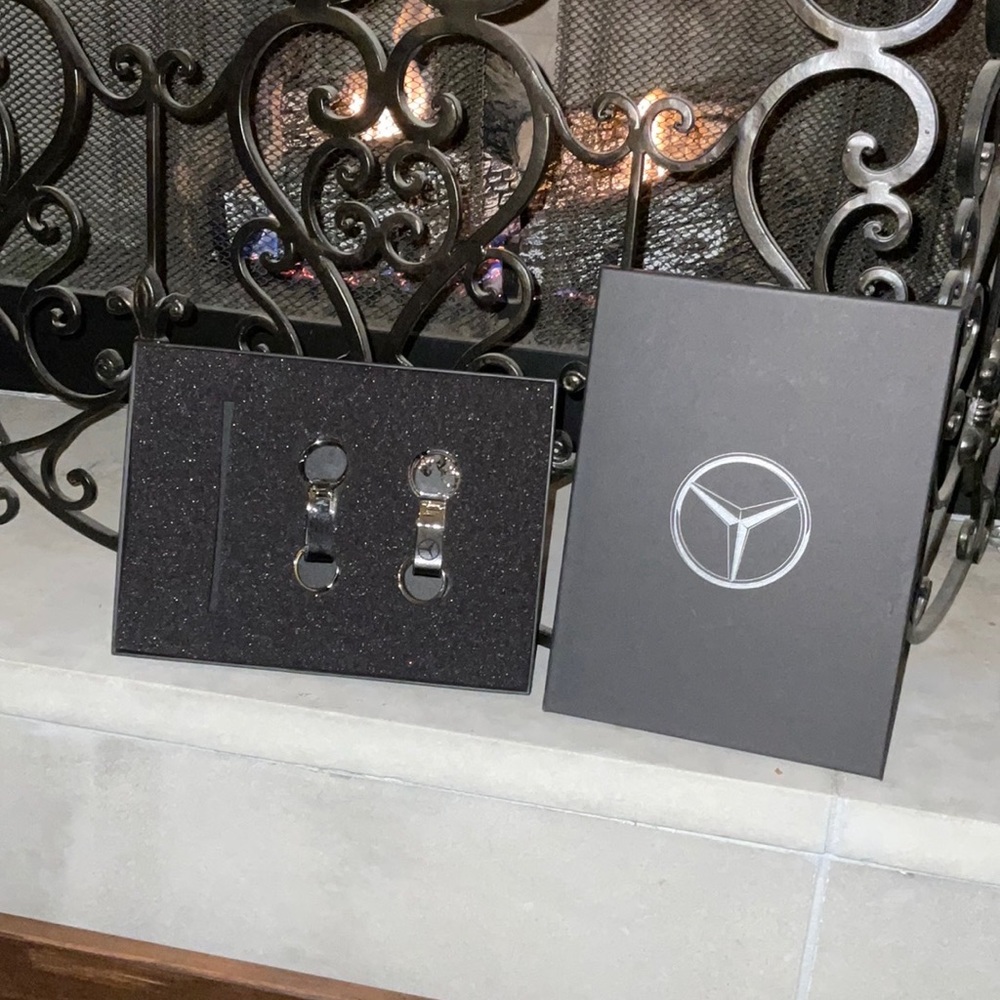 Mercedes Benz X2 Black leather keychains NIB